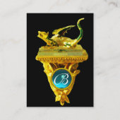 GOLDEN DRAGON GEM MONOGRAM, geel zwart, blauw Visitekaartje (Achterkant)