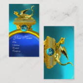 GOLDEN DRAGON GEM MONOGRAM, gele blauwe saffier Visitekaartje (Voorkant / Achterkant)