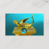 GOLDEN DRAGON GEM MONOGRAM, gele blauwe saffier Visitekaartje (Achterkant)