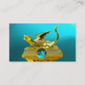 GOLDEN DRAGON GEM MONOGRAM, gele blauwe saffier Visitekaartje (Achterkant)
