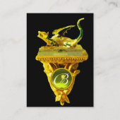 GOLDEN DRAGON GEM MONOGRAM, gele topaz zwart Visitekaartje (Achterkant)