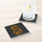 Golden Dragon Glazen Onderzetter (Schuin)