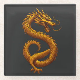 Golden Dragon Glazen Onderzetter