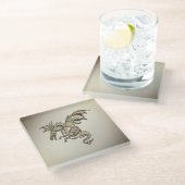 Golden Dragon Glazen Onderzetter (Schuin)