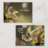 GOLDEN DRAGON GRAY AGATE Monogram Visitekaartje (Voorkant / Achterkant)