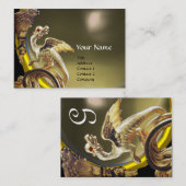 GOLDEN DRAGON GRAY AGATE Monogram Visitekaartje (Voorkant / Achterkant)