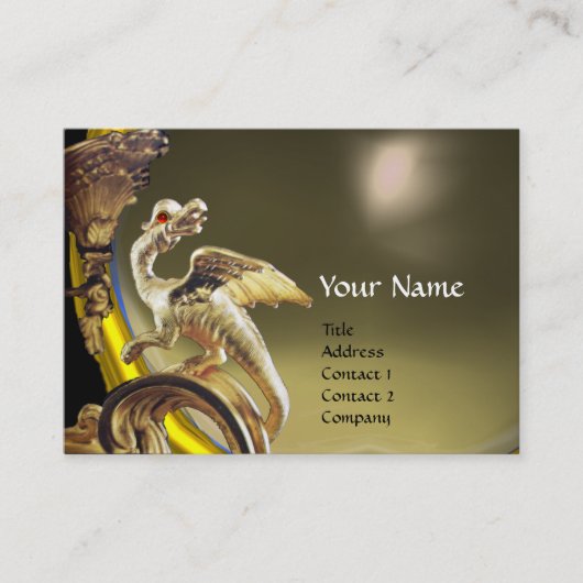 GOLDEN DRAGON GRAY AGATE Monogram Visitekaartje (Voorkant)