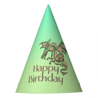 Golden Dragon Green Birthday Feesthoedjes