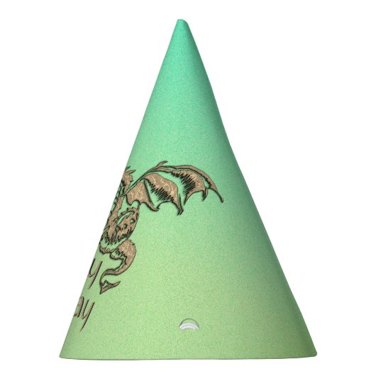 Golden Dragon Green Birthday Feesthoedjes (Rechts)