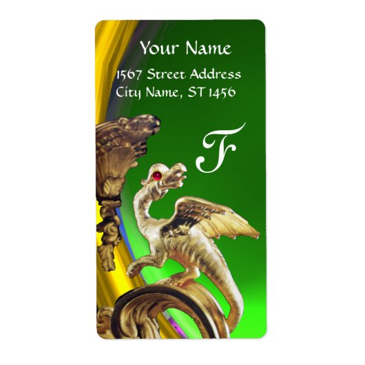 GOLDEN DRAGON GREEN EMERALD Monogram Etiket (Voorkant)