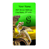 GOLDEN DRAGON GREEN EMERALD Monogram Etiket (Voorkant)