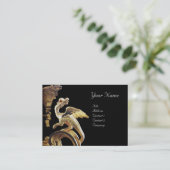 GOLDEN DRAGON IN BLACK Monogram Platinum Silver Visitekaartje (Staand voorkant)