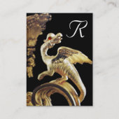GOLDEN DRAGON IN BLACK Monogram Platinum Silver Visitekaartje (Achterkant)