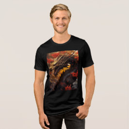 Golden Dragon in Fiery Autumn Canyon Tri-Blend Shirt
