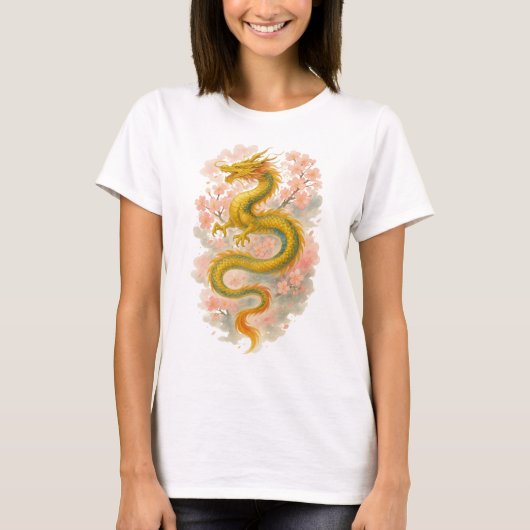 【Golden Dragon Japanese Art Women’s T-Shirt】 T-shirt (Voorkant)