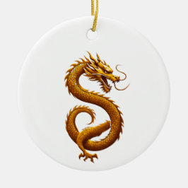 Golden Dragon Keramisch Ornament