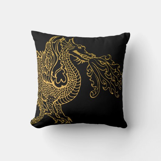 Golden Dragon Kussen (Voorkant)
