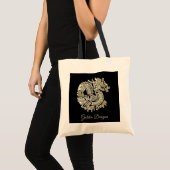 Golden Dragon Logo Faux Gold Foil Tote Bag (Voorkant (product))