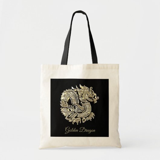 Golden Dragon Logo Faux Gold Foil Tote Bag (Voorkant)