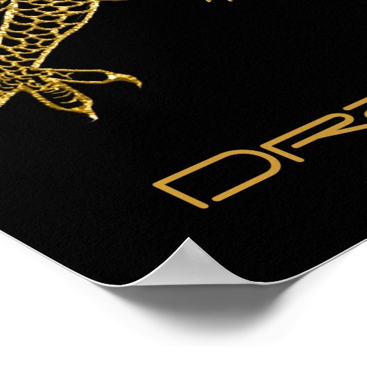Golden Dragon Long Art Poster (Hoek)