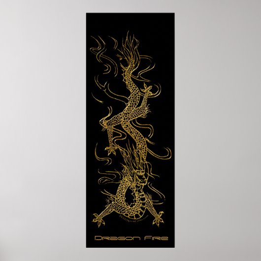 Golden Dragon Long Art Poster (Voorkant)