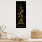Golden Dragon Long Art Poster (Keuken)