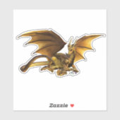 Golden Dragon met gouden Pareltjes Treasure Sticker (Vel)