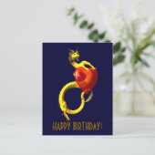Golden Dragon met groot rood hart Briefkaart (Staand voorkant)