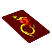Golden Dragon met groot rood hart Magneet (Rechterzijde)