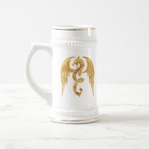 Golden Dragon-Mok - Medieval Style Beer Stein