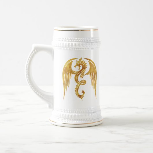 Golden Dragon-Mok - Medieval Style Beer Stein Bierpul (Links)