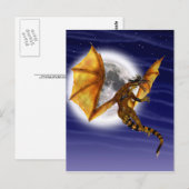 Golden Dragon Mythical Fantasy Creature Paarse luc Briefkaart (Voorkant / Achterkant)