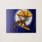 Golden Dragon Mythical Fantasy Creature Paarse luc Legpuzzel (Horizontaal)