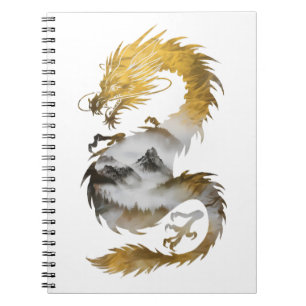 Golden Dragon Nebula Mystieke elegantie Notitieboek
