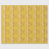 Golden Dragon op Geel Cadeaupapier (Vlak)