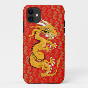Golden Dragon op rood iPhone 11 Hoesje