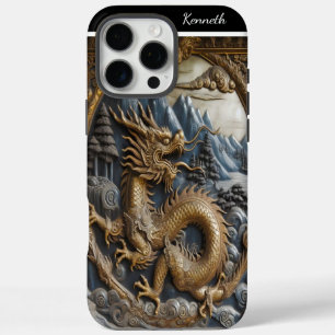 Golden Dragon Oplopend iPhone 16 Pro Max Hoesje