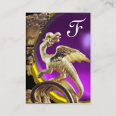 GOLDEN DRAGON PAARSE VIOLET AMETHYST Monogram Visitekaartje (Achterkant)