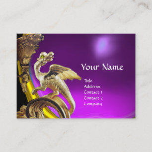 GOLDEN DRAGON PAARSE VIOLET AMETHYST Monogram Visitekaartje