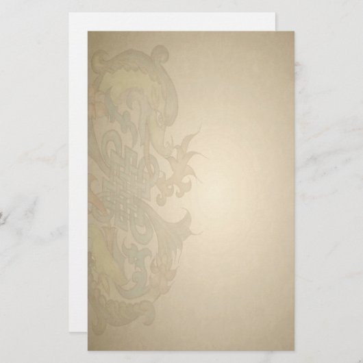 Golden Dragon Parchment Stationery Briefpapier (Voorkant / Achterkant)