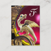 GOLDEN DRAGON RED FUCHSIA RUBY Monogram Visitekaartje (Achterkant)