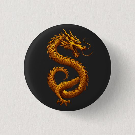 Golden Dragon Ronde Button 3,2 Cm (Voorkant)