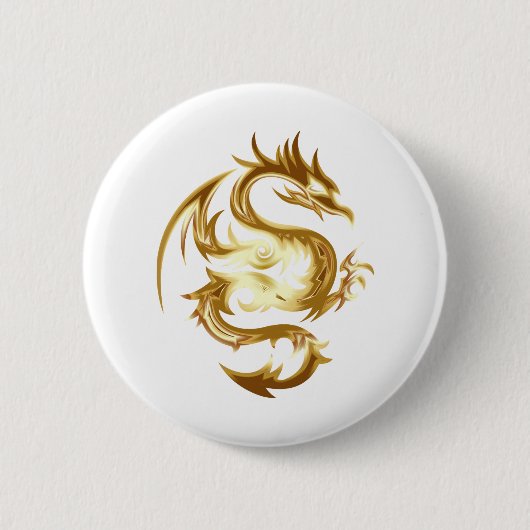 Golden Dragon Ronde Button 5,7 Cm (Voorkant)