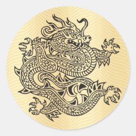 Golden Dragon Ronde Sticker