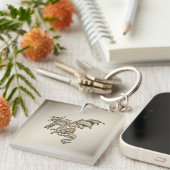 Golden Dragon Sleutelhanger (Voorkant Rechts)