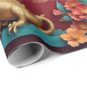 Golden Dragon Spectacle Chinees Nieuwjaar Cadeaupapier (Rol Hoek)