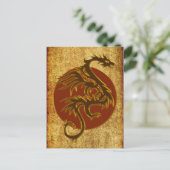 Golden Dragon Sun | antiek stijl Briefkaart (Staand voorkant)