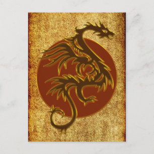 Golden Dragon Sun   antiek stijl Briefkaart
