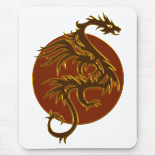 Golden Dragon Sun   Maak uw eigen achtergrond Muismat