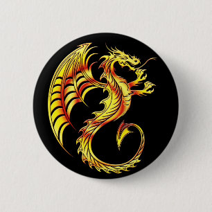 Golden Dragon-symbool Ronde Button 5,7 Cm